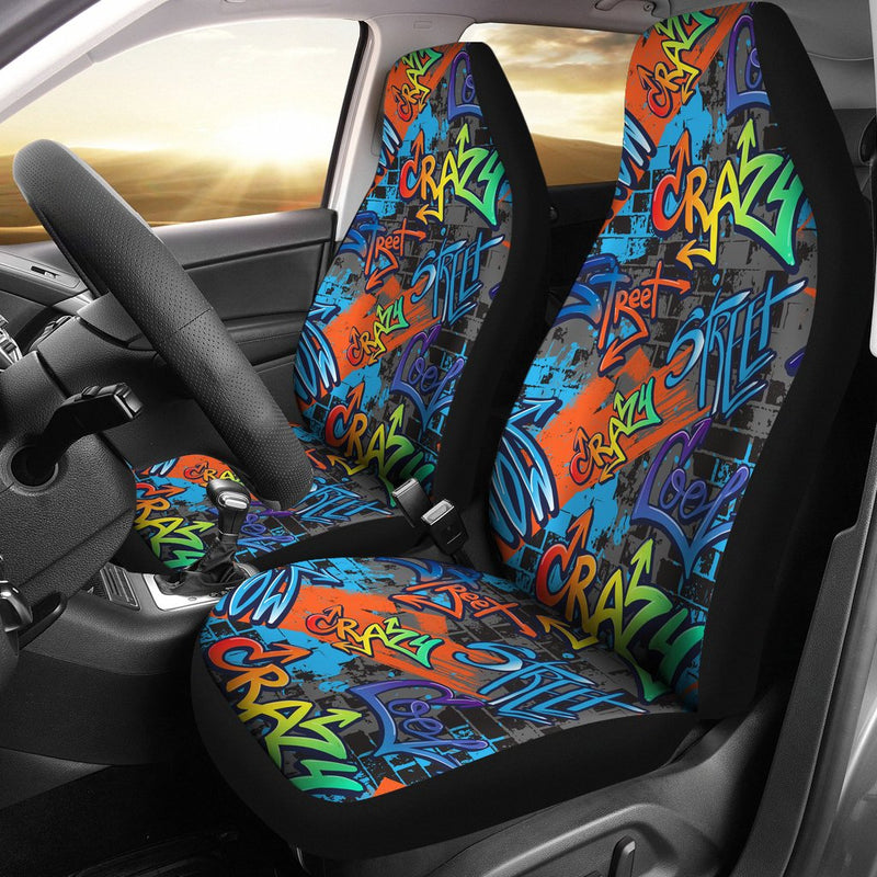 Best Abstract Seamless Graffiti Premium Custom Car Seat Covers Decor Protector Nearkii
