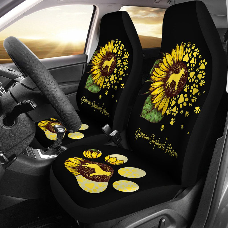 Best Sunflower German Shepherd Mom Dog Premium Custom Car Seat Covers Decor Protector Nearkii