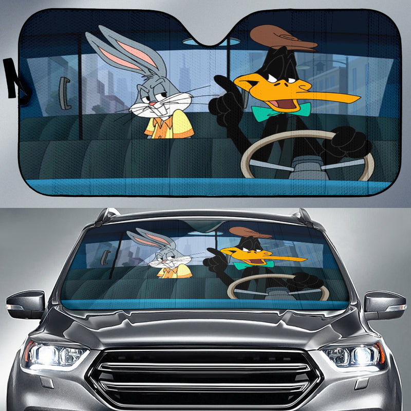 Looney Tunes Daffy Duck And Bugs Bunny Driving Funny Car Auto Sunshades Nearkii