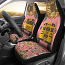 Floral School Bus Premium Custom Car Seat Covers Decor Protector