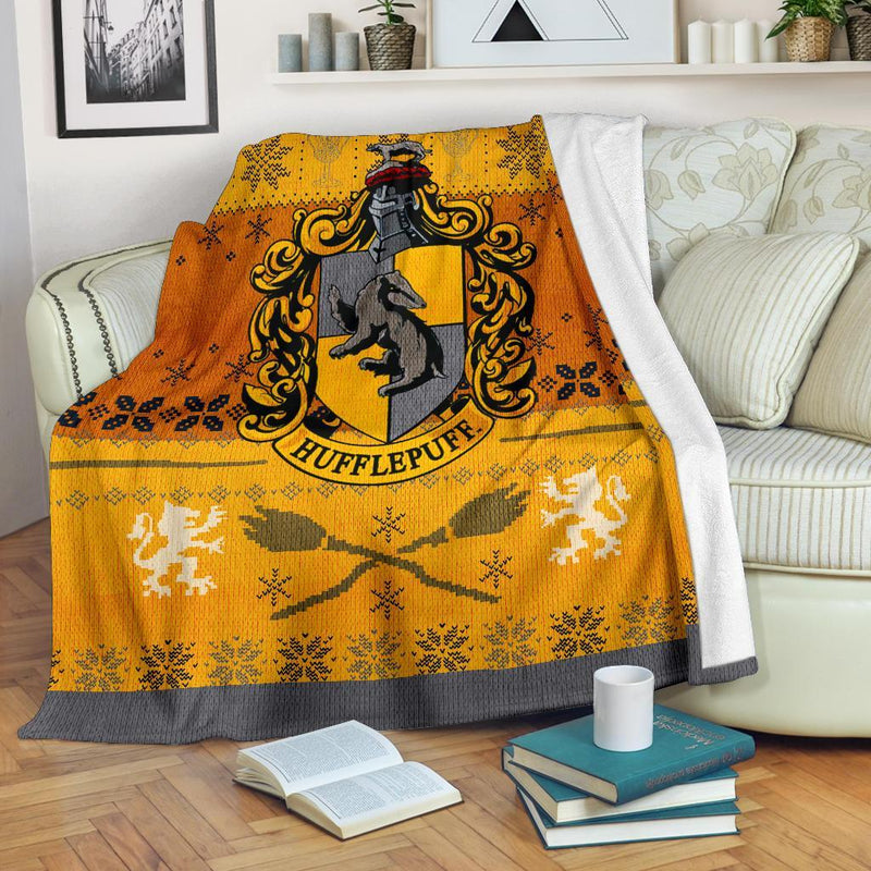 Harry Potter Hufflepuff Art Ugly Christmas Custom Blanket Home Decor Nearkii