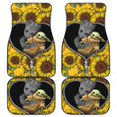 Baby Groot Baby Yoda Sunflower Zipper Car Floor Mats Car Accessories Nearkii