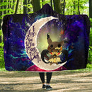 Pikachu Horro Love You To The Moon Galaxy 2 Economy Hooded Blanket Nearkii