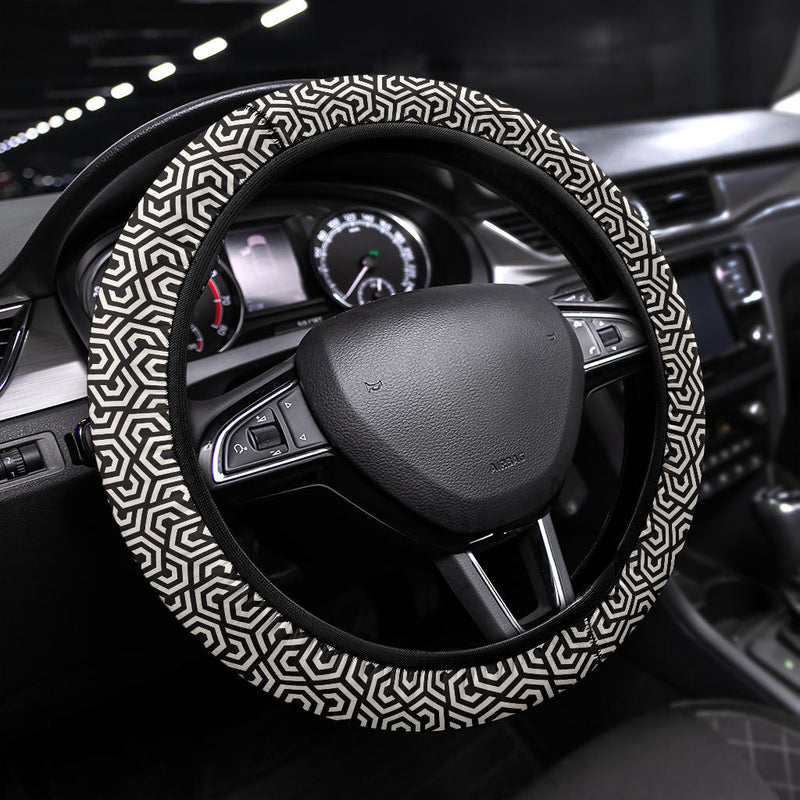 Black White Hypnotic Premium Car Steering Wheel Cover Nearkii