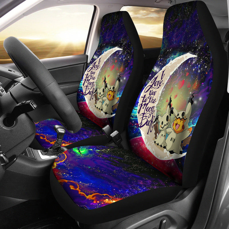 Pikachu Mimikyu Funny Love You To The Moon Galaxy Love You To The Moon Galaxy Car Seat Covers