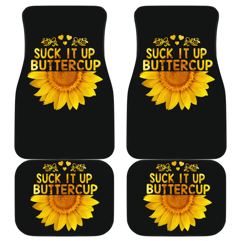 Sunflowers Shut It Up Front And Back Car Mats (Set Of 4) Nearkii