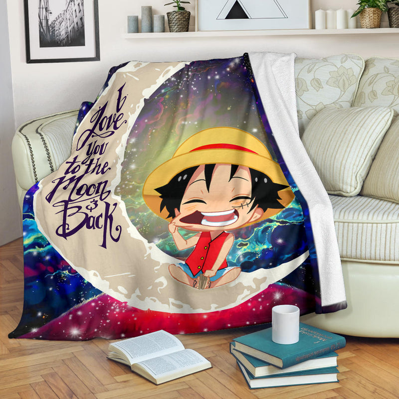 Luffy One Piece Love You To The Moon Galaxy Premium Blanket Nearkii