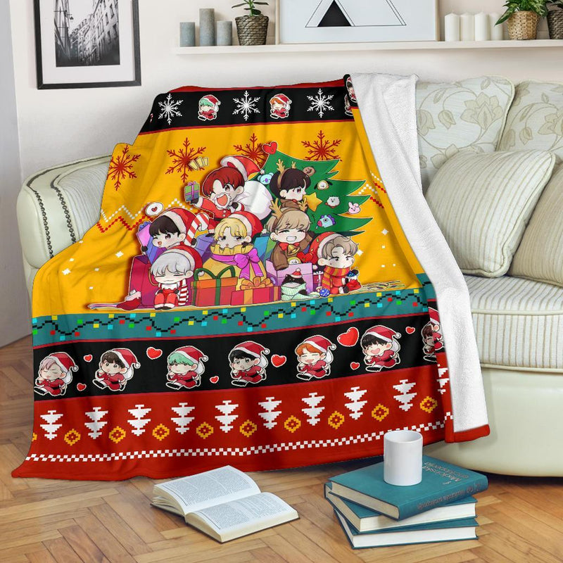 Red Yellow Bts Christmas Blanket Amazing Gift Idea Nearkii