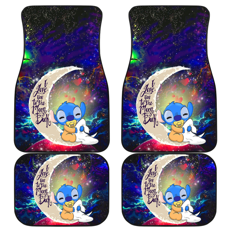 Cute Baby Stitch Sleep Love You To The Moon Galaxy Car Mats Nearkii