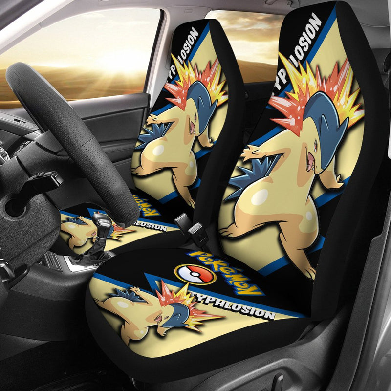 Typhlosion Car Seat Covers Custom Anime Pokemon Car Accessories Nearkii