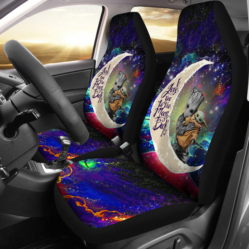 Groot Hold Baby Yoda Love You To The Moon Galaxy Car Seat Covers Nearkii