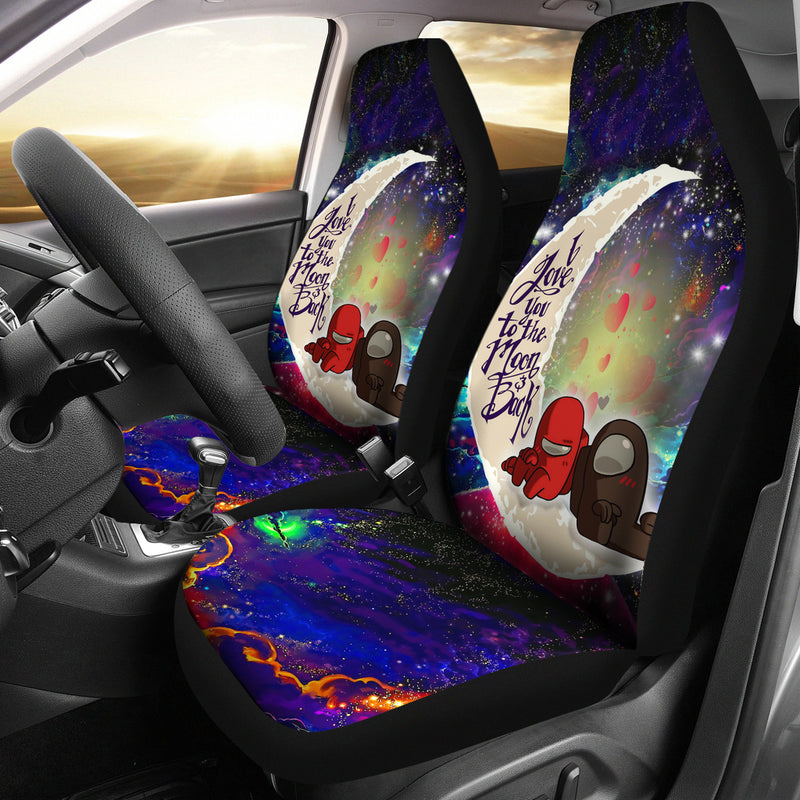 Among Us Couple Love You To The Moon Galaxy Car Seat Covers Nearkii
