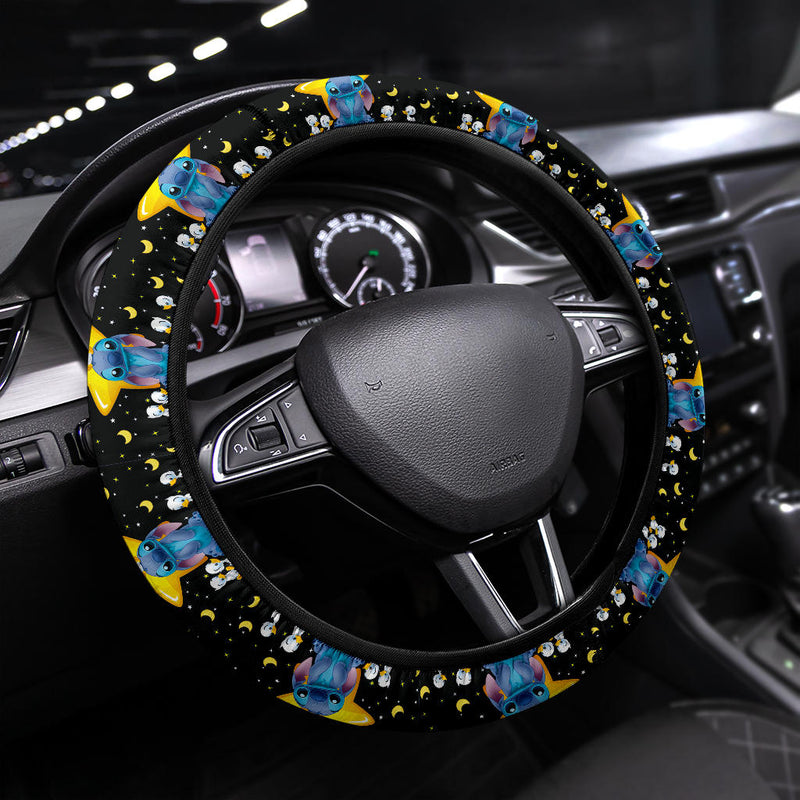 Stitch Love Moon And Back Premium Car Steering Wheel Cover Nearkii