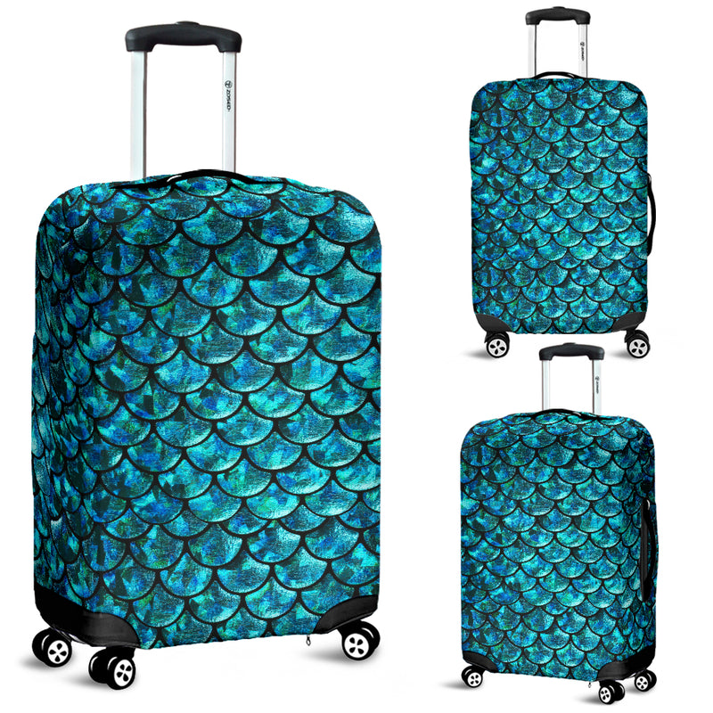 Mermaid Blue Luggage Cover Suitcase Protector Nearkii