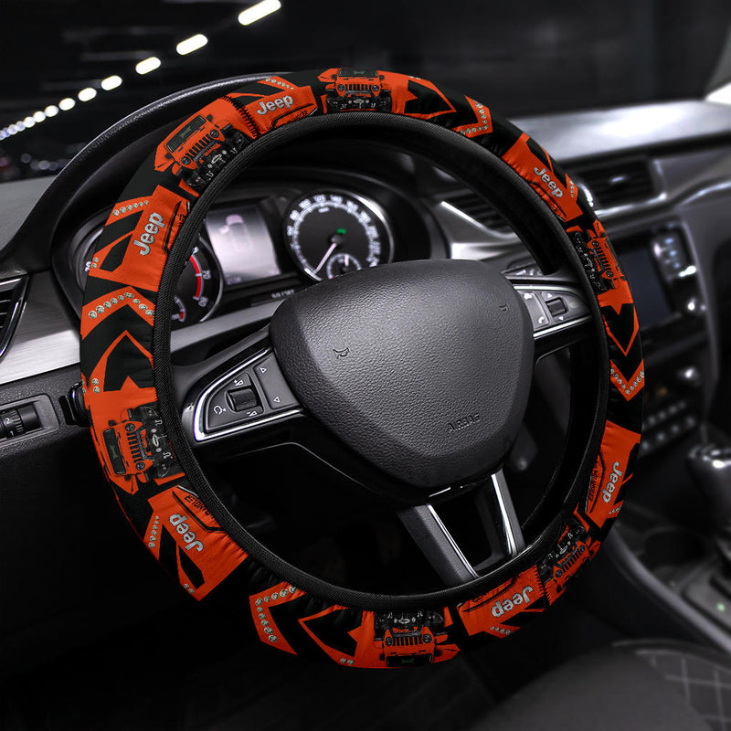 Orange Jeep Car Steering Wheel Cover Nearkii