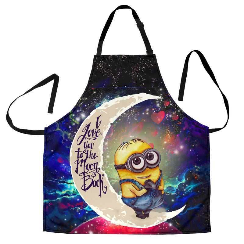 Cute Minions Despicable Me Love You To The Moon Galaxy Custom Apron Best Gift For Anyone Who Loves Cooking Nearkii