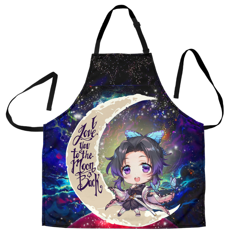 Shinobu Demon Slayer Love You To The Moon Galaxy Custom Apron Best Gift For Anyone Who Loves Cooking