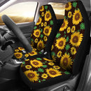 Best Sunflowers Floral Flowers Black Premium Custom Car Seat Covers Decor Protector Nearkii