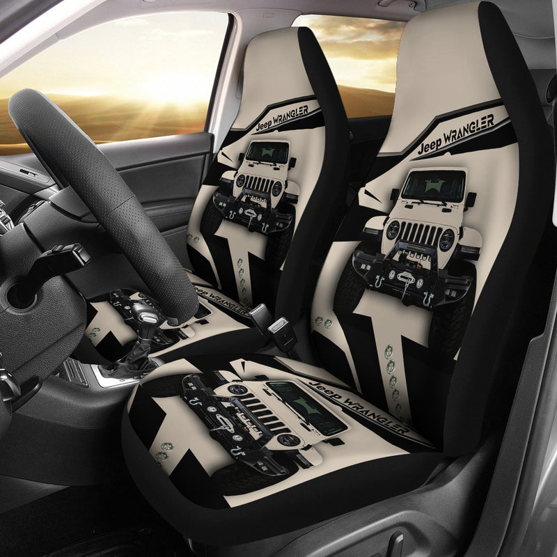 White Cream Jeep Premium Custom Car Seat Covers Decor Protectors Nearkii