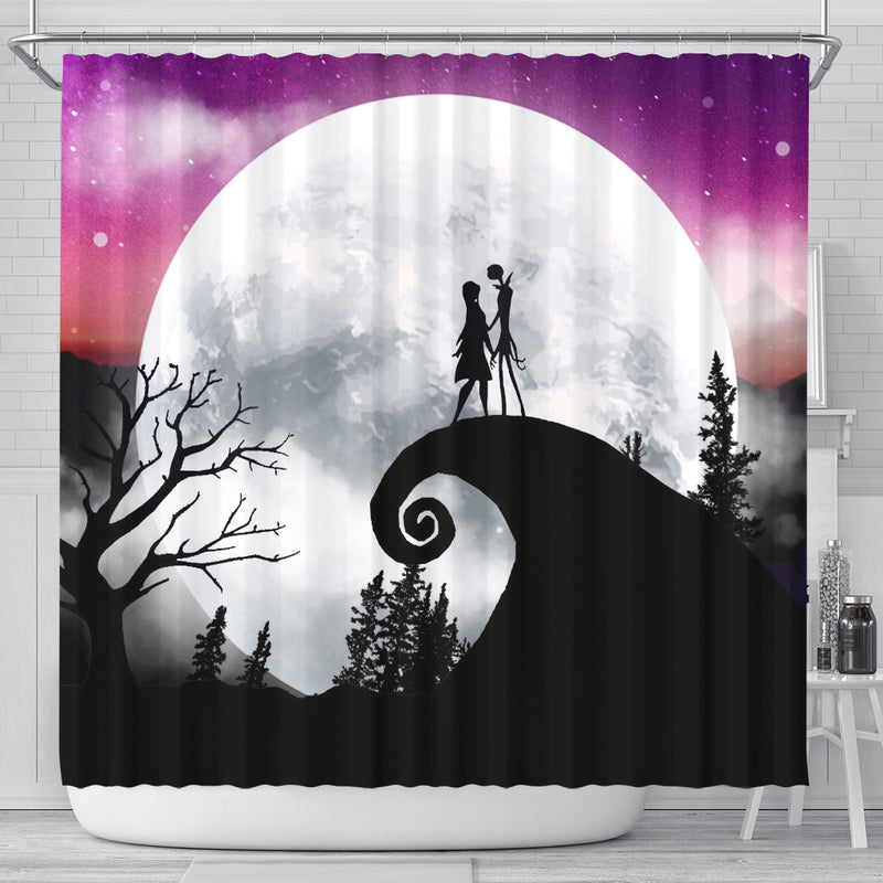 Jack Sally Moon Night Shower Curtain Nearkii