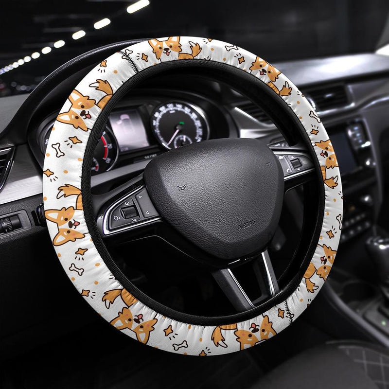 Corgi Cute Partern Premium Car Steering Wheel Cover Nearkii