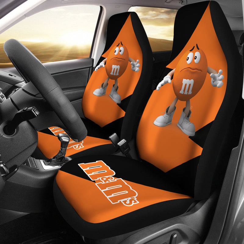 M&M's Candy Ice Cream Cones Chocolate Orange Car Seat Covers Custom Car Accessories