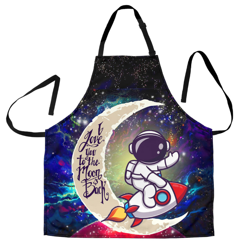 Astronaut Chibi Love You To The Moon Galaxy Custom Apron Best Gift For Anyone Who Loves Cooking Nearkii