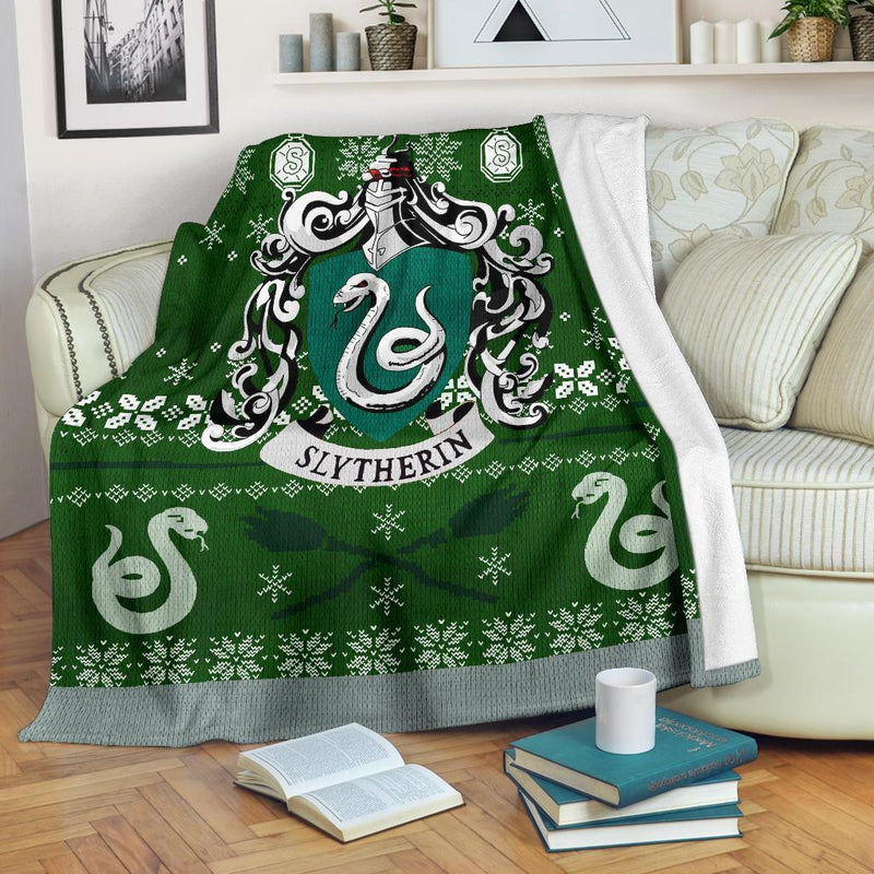 Harry Potter Slytherin Art Ugly Christmas Custom Blanket Home Decor Nearkii