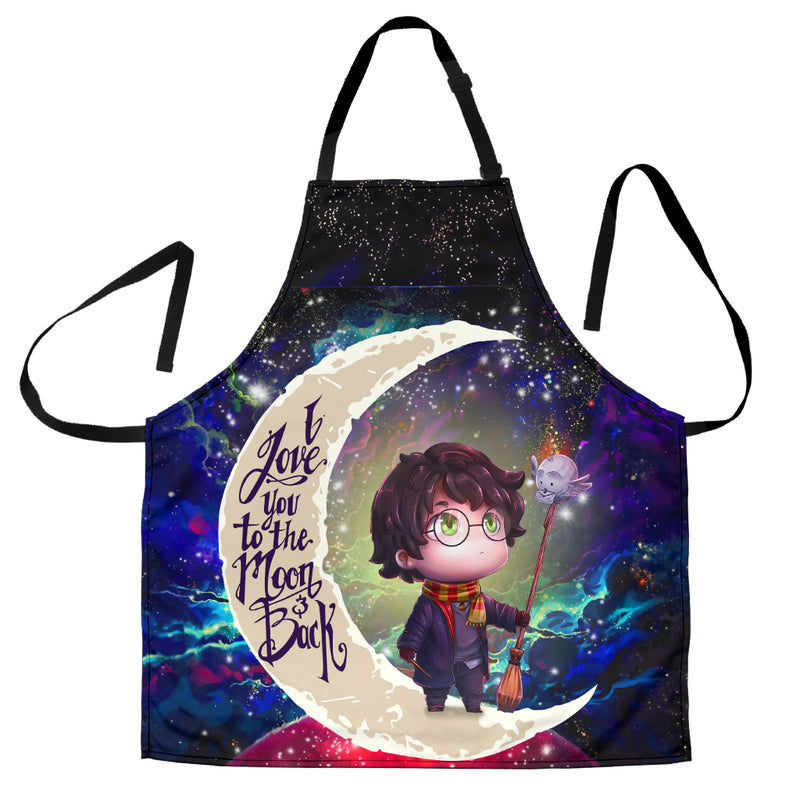 Harry Potter Chibi Love You To The Moon Galaxy Custom Apron Best Gift For Anyone Who Loves Cooking