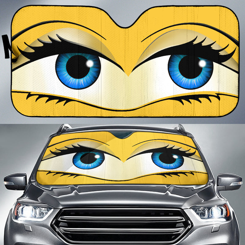 Funny Cute Anime Lady Cartoon Girly Yellow Car Auto Sunshades Nearkii