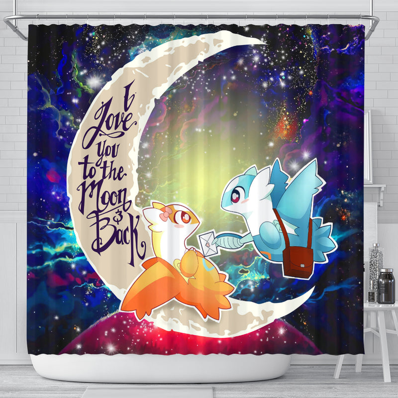 Pokemon Couple Latios Latias Love You To The Moon Galaxy Shower Curtain Nearkii