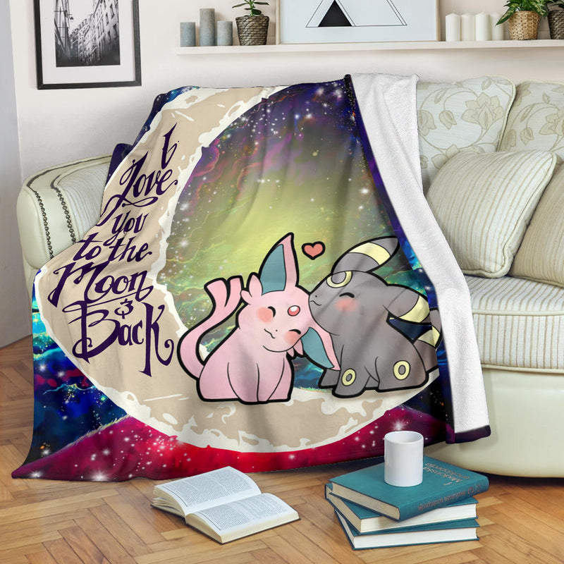 Pokemon Espeon Umbreon Love You To The Moon Galaxy Premium Blanket Nearkii