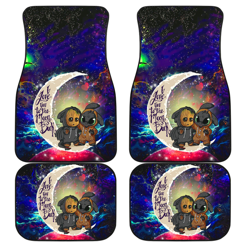 Groot And Toothless Love You To The Moon Galaxy Car Floor Mats Car Accessories Nearkii