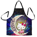 Hello Kitty Love You To The Moon Galaxy Custom Apron Best Gift For Anyone Who Loves Cooking