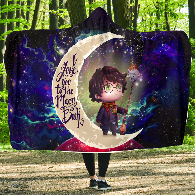 Harry Potter Chibi Love You To The Moon Galaxy Economy Hooded Blanket Nearkii