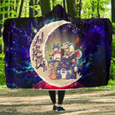 Ghibli Character Love You To The Moon Galaxy Economy Hooded Blanket Nearkii