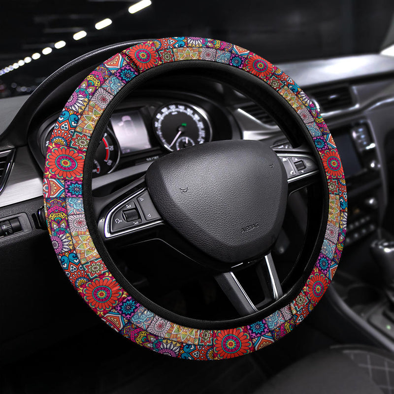 Color Flowers Premium Car Steering Wheel Cover Nearkii