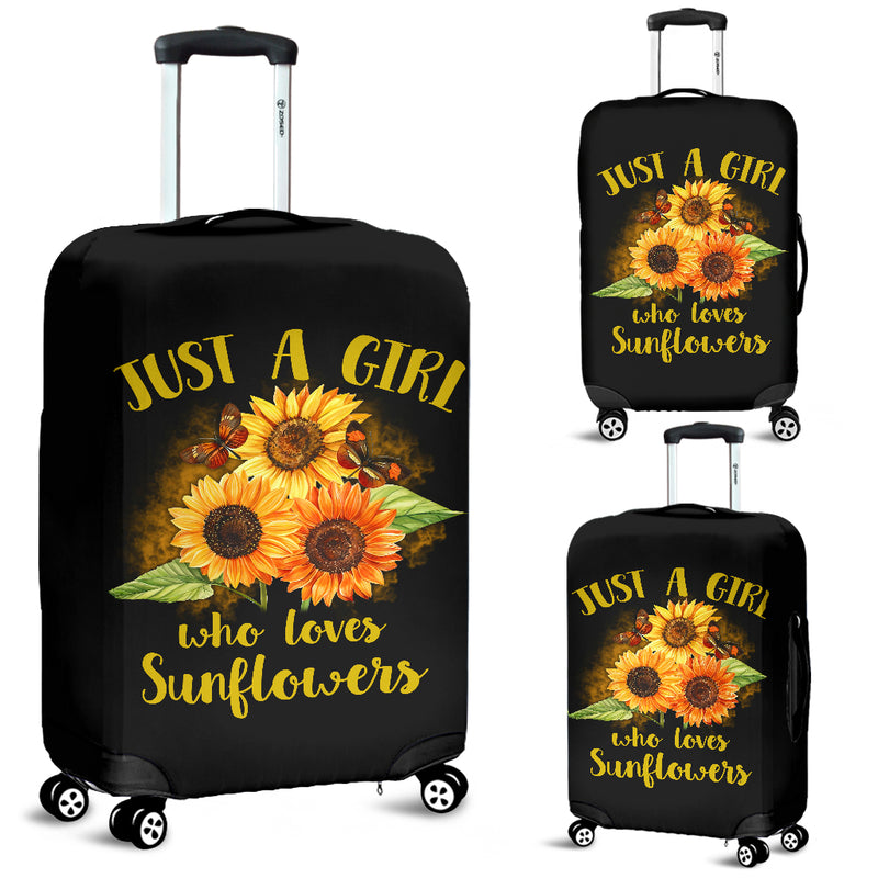 Sunflowers Just A Girl Who Loves Sunflowers Art Luggage Cover Suitcase Protector Suitcase Protector Nearkii
