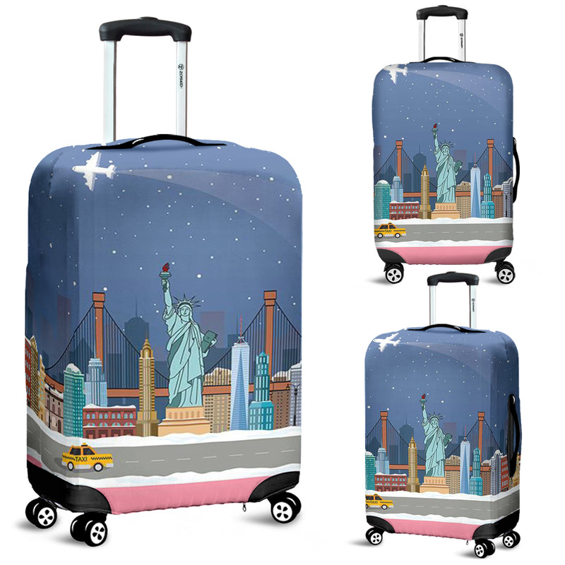 Newyork City Night Luggage Cover Suitcase Protector Nearkii