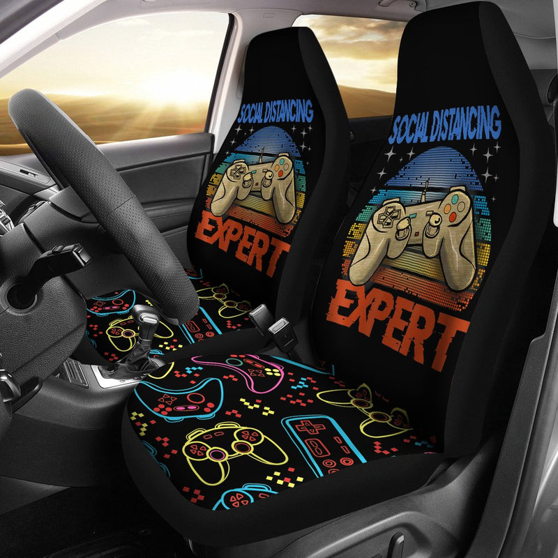 Best Social Distancing Expert Gaming Video Gamer Premium Custom Car Seat Covers Decor Protector Nearkii