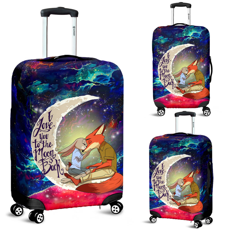 Fox Couple Love You To The Moon Galaxy Luggage Cover Suitcase Protector Nearkii