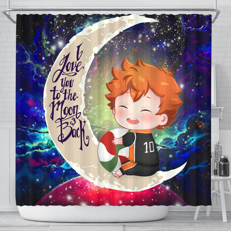 Cute Hinata Haikyuu Love You To The Moon Galaxy Shower Curtain Nearkii