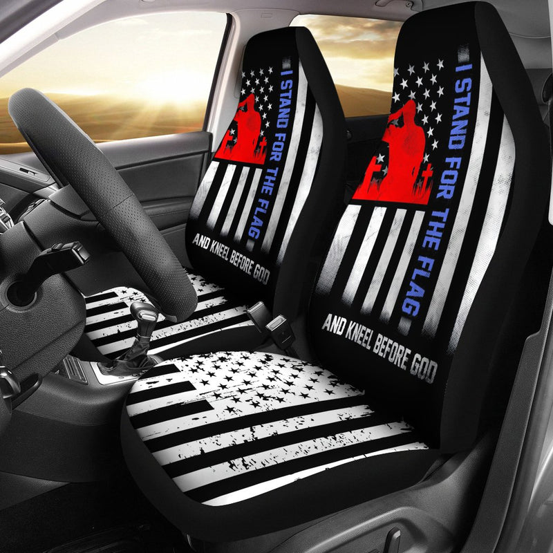 Best I Stand For The Flag And Kneel Before God Us Flag Premium Custom Car Seat Covers Decor Protector Nearkii