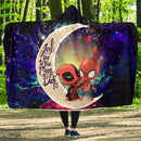 Spiderman And Deadpool Couple Love You To The Moon Galaxy Economy Hooded Blanket Nearkii