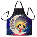 Luffy One Piece Love You To The Moon Galaxy Custom Apron Best Gift For Anyone Who Loves Cooking