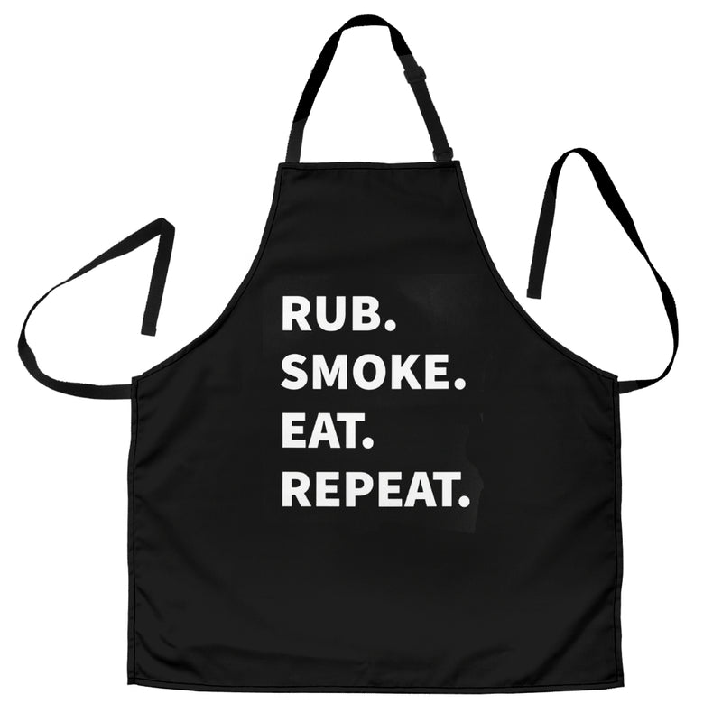 Rub Smoke Eat Repeat Custom Apron Gift for Cooking Guys Nearkii