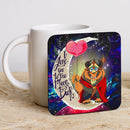 Beauty And The Beast Love You To The Moon Galaxy Square Coasters