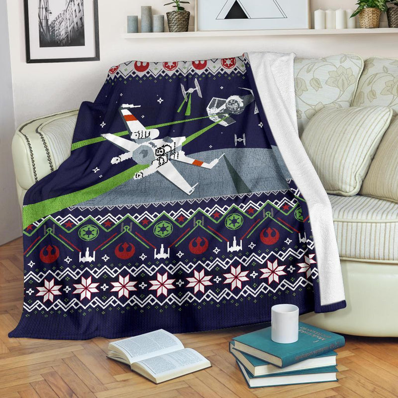 Star Wars Shooting Ugly Christmas Custom Blanket Home Decor Nearkii