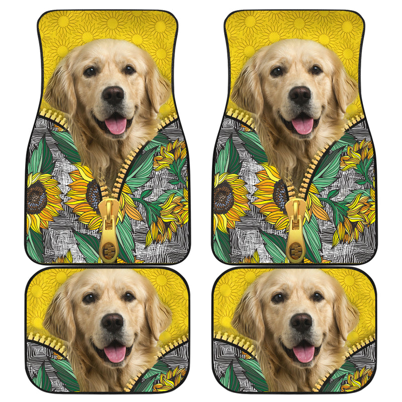 Fun Car Decor Golden Sunflower Car Floor Mats Car Accessories Nearkii