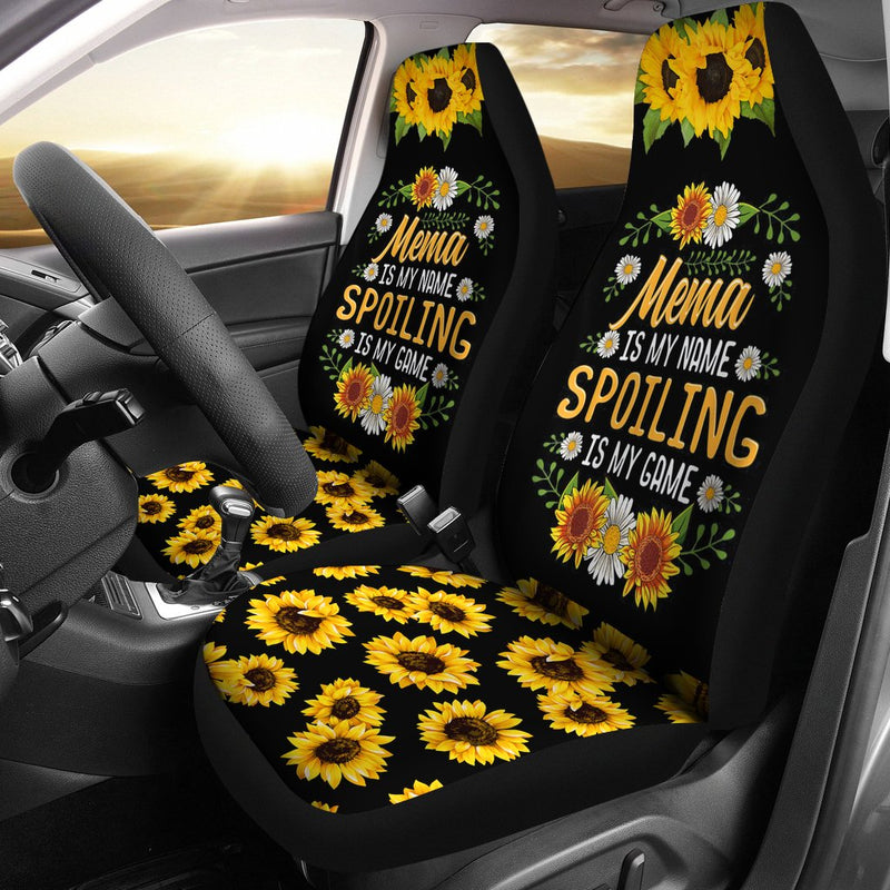 Best Mema Is My Name Spoiling Is My Game Sunflower Seat Covers Car Decor Car Protector Nearkii